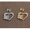 yangzerang Heart With Paw Brooch Pin Lapel Pins Prints Dog