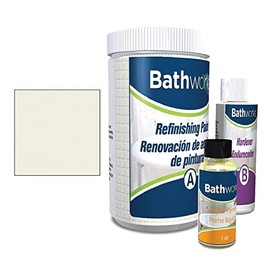 Bathworks Bathtub Refinishing Kit; Premium 20 oz; Tub; Tile; Wall Surround; 24 hour dry time; High Gloss Resin BONE