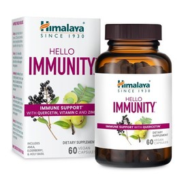 Himalayas Himalaya Hello Immunity -- Immune support containing Quercetin, Vitamin C, and Zinc -- 60 Vegetarian Capsules / 히말라야 헬로 이뮤니티 -- 퀘르세틴 0 비타민 C 앤 아연이 함유된 면역 지원 -- 식물성캡슐 60정