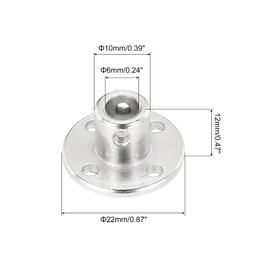 sourcing map 4 Pcs 6mm Flange Coupling Connector Rigid Guide Model Coupler Accessory Shaft Axis Fittings with Mini Hex Wrench and Fastening Screw for DIY RC Model Motors,Silver