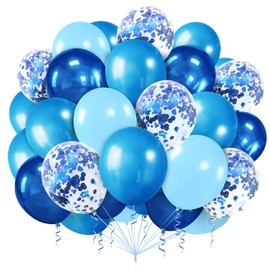 Balloons Blue, Pack of 100 Balloons Blue, Confetti Blue Helium Balloons, Dark Blue, Light Blue Latex Balloons for Boys, Birthday Decoration, Blue Baby Shower Wedding