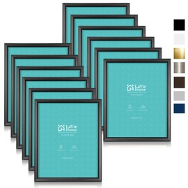 LaVie Home 8x10 Picture Frames (12 Pack, Black) Simple Designed Photo Frame with High Definition Glass for Wall Mount & Table Top Display, Set of 12 Classic Collection