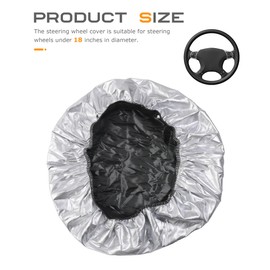 SCUARI Car Steering Wheel Cover Sun Shade,Car Accessories Heat Resistant Steering Wheel Sunshade for Cars,Light-Proof Sun-Proof Heat-Insulating Protective Cover,Fit for Most Cars Trucks SUVs (Silver)