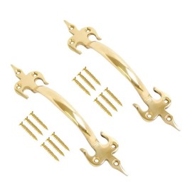 TERF® Heavy Duty Vintage Style Fleur-De-LYS Door Pull Handle Brass 175mm (7 inch) Including Fixing Screw for Kitchen Cupboard Cabinet Drawer Door Pull Handle - Pack of 2