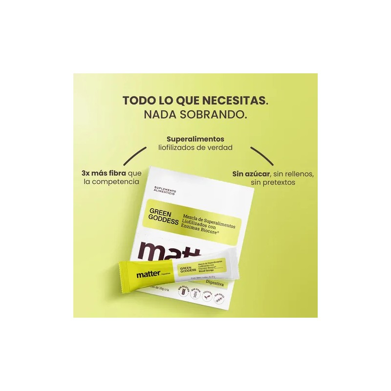 Matter Greengoddess Superalimentos Verdes Green Superfood Powder Mix, 24 Sachets