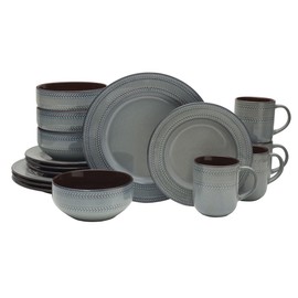 Scott Living Asher 16 Piece Dinnerware Set, Service for 4, Blue