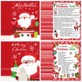 Syhood 80 Pcs Christmas Trivia Games Question and Answer Cards Family Activities Festival Guessing Games Christmas Games for Families Holiday Guessing Party Supplies for Xmas Party(Santa Claus,Red)