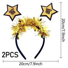 New Year's Eve Headband, Pack of 2 Happy New Year Headbands, Headband, 2025 Headband, New Year's Eve, Party Headband, New Year's Eve Decoration 2025, Children Adults New Year's Eve Party Hair