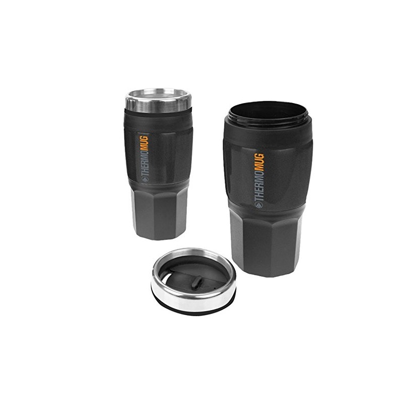 Thermal Cup with Rubber Grip 400 ml, Black