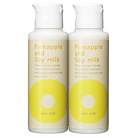 Suzuki Herb Research Institute Pineapple Soy Milk Skin Milk, 3.4 fl oz (100 ml), 2 Bottles, Approximately 2 Months Supply [Hyaluronic Acid, Collagen, Olive Oil, After Hair Removal, After Hair Removal, After Hair Care]