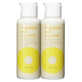 Suzuki Herb Research Institute Pineapple Soy Milk Skin Milk, 3.4 fl oz (100 ml), 2 Bottles, Approximately 2 Months Supply [Hyaluronic Acid, Collagen, Olive Oil, After Hair Removal, After Hair Removal, After Hair Care]