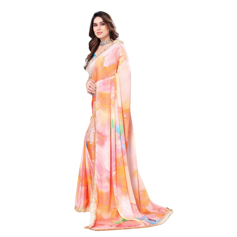 MAHEK Fab - Sari indio para mujer, diseño de georgette