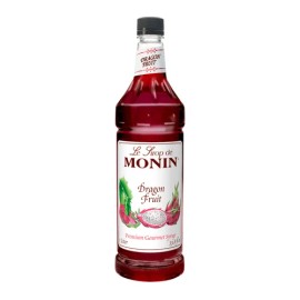 Monin Dragon Fruit Syrup 1 Liter 33.08 Fl Oz Gourmet Beverage Flavoring