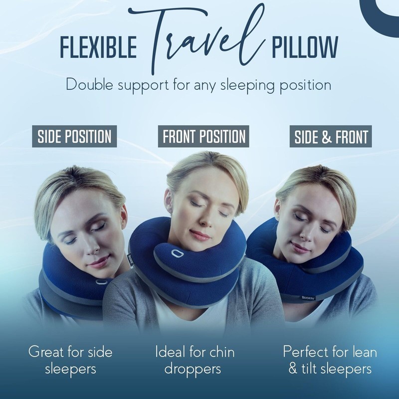 BCOZZY Neck Pillow for Travel Provides Double Support to The
