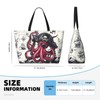 THE PIRATE KING Funny Pirate Octopus Beach Tote Pool Bag
