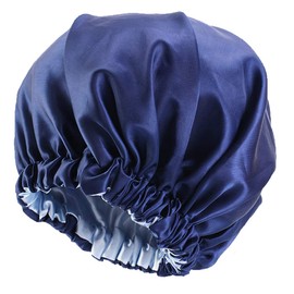 Satin Bonnet Silk Bonnet Hair Bonnet for Sleeping-Slouchy Beanie Hat Satin Sleep Cap for Women's Natural & Curly Hair(Navy)