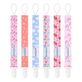 Babygoal Neutral Plastic Pacifier Clips, 6 Pack Binky Paci Holder and Leash for Boys and Girls Fits for Most Pacifier, Binkie Styles & Baby Teethers & Toys and Gift 6PS36-CA