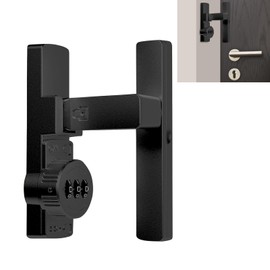 Inscrip TüRriegel, Klappschloss mit Kombination, 90/180 Grad Schiebetürschloss, Verriegelung für Tor, Scheune, Garage, Schuppen, Fenster, Schrank, 3-stelliges Passwort, schlüssellos (Schwarz 90 Grad)