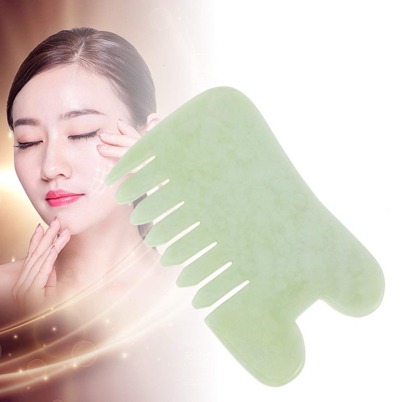 Artibetter Jade Gua Sha Massage Tool Comb Shape Spa Acupuncture