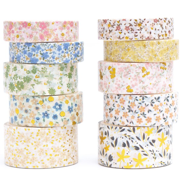 Songdao 10 Rolls Modern Arts Washi Tape Set Printed Adhesive