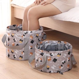 [FOXBEE] Foxbee foldable cat foot bath/pouch foot bath included/wet portable household foot warmer camping supplies washing machine Medium/Sky Blue 3ea