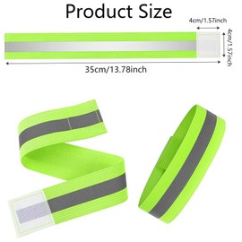 ZEACCT Pack of 4 High Visibility Wristbands, Reflective Bicycle Wristbands, Reflective Wearable Wristband for Cycling, Running, Reflective Arm or Ankle Bands
