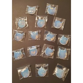 Blue Sky OPALITE Carved Cat Kitty Head Collectible Jewelry Craft Altar Decor