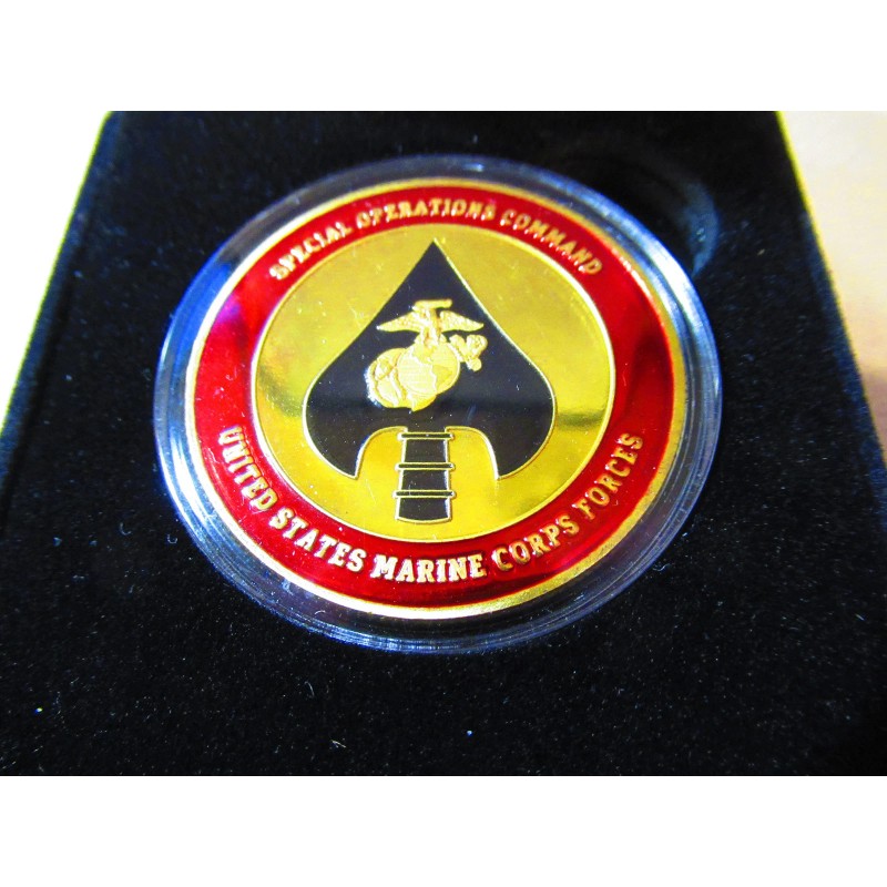 11US MARINE CORPS SPECIAL OPERATIONS COMMAND Challenge Coin w/ Presentation
