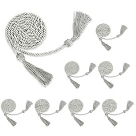 8pcs Honor Cords Graduation Cords 2025 Silver Honors Cords for Graduation Graduation Ropes Honors Cords Graduation Accessories 67" Long Braided Cords for 2025 Graduation Decorations Bachelor Gown