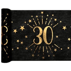 Table Runner Table Runner Black Gold Birthday Numbers 18 20 30 40 50 60 70 Party Table Decoration, Model: 30