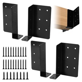 Rasugarlary 2 Pairs Split Joist Hanger, Wall Mount Joist Bracket with Screws for Wood 14 Gauge Carbon Steel Hurricane Ties for 4"x6",6"x6" Beam