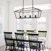 VINLUZ 4 Light Industrial Farmhouse Chandelier in Black Finish,Metal Linear