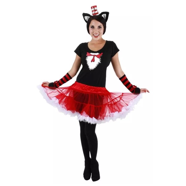 elope Cat In The Hat Adult Tutu Costume, Red, Small/Medium