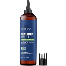 Botanic Hearth Rosemary Oil for Hair Growth | Strengthening Biotin, Jojoba, Castor Hair Growth Oil for frizzy hair | Dry, Damaged Scalp Treatment | Color Safe | All Hair Types | 6.7 Fl Oz