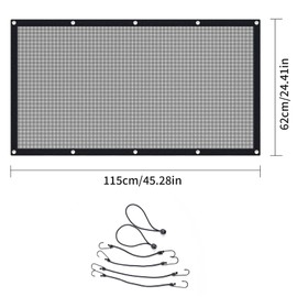 Generisch Hundegitter Auto Schwarz 115x62 cm – Trenngitter Kofferraum Hund aus Nylonnetz mit 2 Gepäckgurten und 4 Haken, Autoschutzgitter für SUV und PKW, Sicherheitsnetz für Rücksitz
