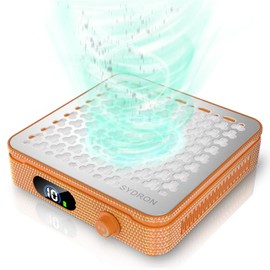 Nail Dust Collector | 1000PA Professional Nail Dust Collector | 10 Speed Levels| Low Noise & Strong Suction| Reusable Filter, 10 Pads + Nail Dust Brush| for Acrylic Nails, Salon & Home -Orange Diamond