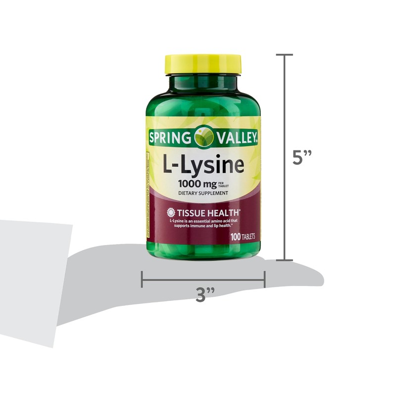 L-Lysine 1000mg Tablets – Essential Amino Acid for Immune Support,