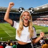 3 Pzs Tocados Diadema Pendientes Tatuaje Tempora Con Fútbol