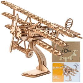 Little Story Wooden Puzzle 3D Educational Do It Self for Children Adults Collectible (Airplane)