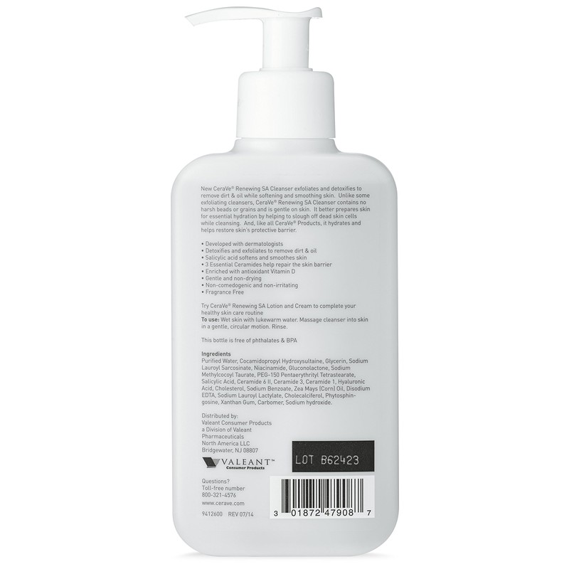 CeraVe Salicylic Acid Cleanser | 8 Ounce | Renewing Exfoliating