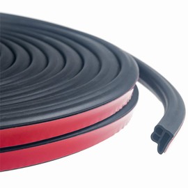 Universal Car Weather Stripping, Self-Adhesive Auto Door Rubber Seal Strip, Engine & Window Noise Insulation (47/100" x 2/5" x 33 Feet)