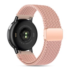 Folavii 18mm Magnetic Braided Nylon Band Compatible with Garmin Venu 3S/Venu 2S/Vivoactive 4S/Vivomove 3S/Forerunner 255S/Forerunner 265S, Quick Release Stretchy Strap for Women Men