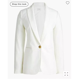 J.Crew Womens $178 Linen Holland Blazer White Size 00 Al222