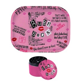 Burn Book Rolling Tray with One Accessory, Metal Rolling Tray Kit, Ideal for Gifts, Easy to Carry