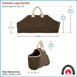 Minuteman International Sage with Ivory Trim, Canvas Log Carrier