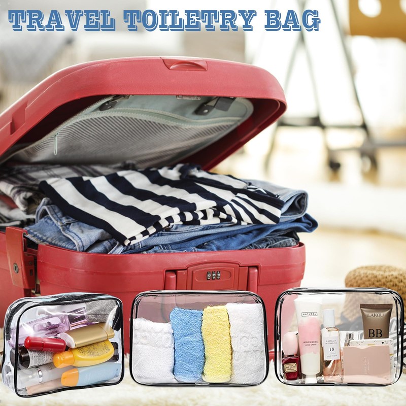 16 Pieces Clear Makeup Bags Bulk, TSA Approved Toiletry Bag