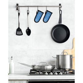 Blue Diamond Hot Handle Holder, Pot Pan Handle Covers, Shiny Modern Art Droplet Texture Cast Iron Skillet Handle Covers, Heat Protecting Pan Handle Sleeves Mitt for Kitchen Cookware, 2PCS