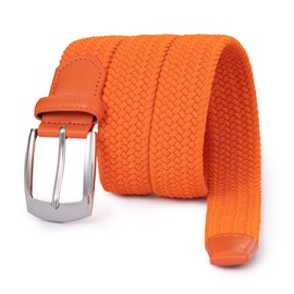 ayamoti Woven Elastic Braided Belts Womens Stretch Belt Limitless Adjust Multicolored Golf Belts for Man 1 3/8 Fashion Casual (Orange, M)