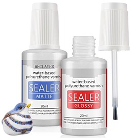WECLAYER Polymer Clay Glaze – 20ml x 2 Bottle Set (Gloss + Matte) with Built‑in Brush,Waterproof,Scratch Resistant, Non‑Toxic Varnish for Oven‑Baked Polymer Clay,Also Great for Air Dry Clay Crafts