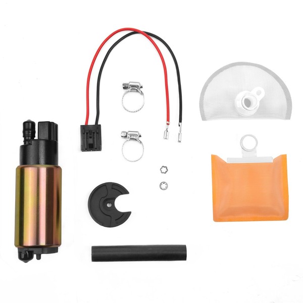 High Performance Universal Electric Fuel Pump & Install Kit, High Flow Intank Fuel Pump with Strainer, Fit Multiple Models for Nissan Suzuki and More E2068 E8213 EFP382A